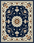 Majestic Navy Floral Medallion Rug