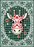 Whimsical Giraffe Forest Starburst Rug