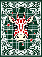 Whimsical Giraffe Forest Starburst Rug