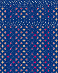 Deep Blue Starburst Diamond Medallion Rug