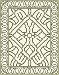 Cream and Sage Interlocking Lattice Rug