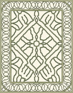 Cream and Sage Interlocking Lattice Rug