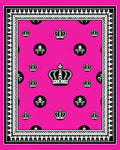 Vibrant Pink Crown Medallion Border Rug