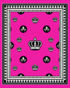 Vibrant Pink Crown Medallion Border Rug