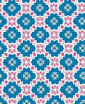 Teal Pink White Geometric Starburst Rug