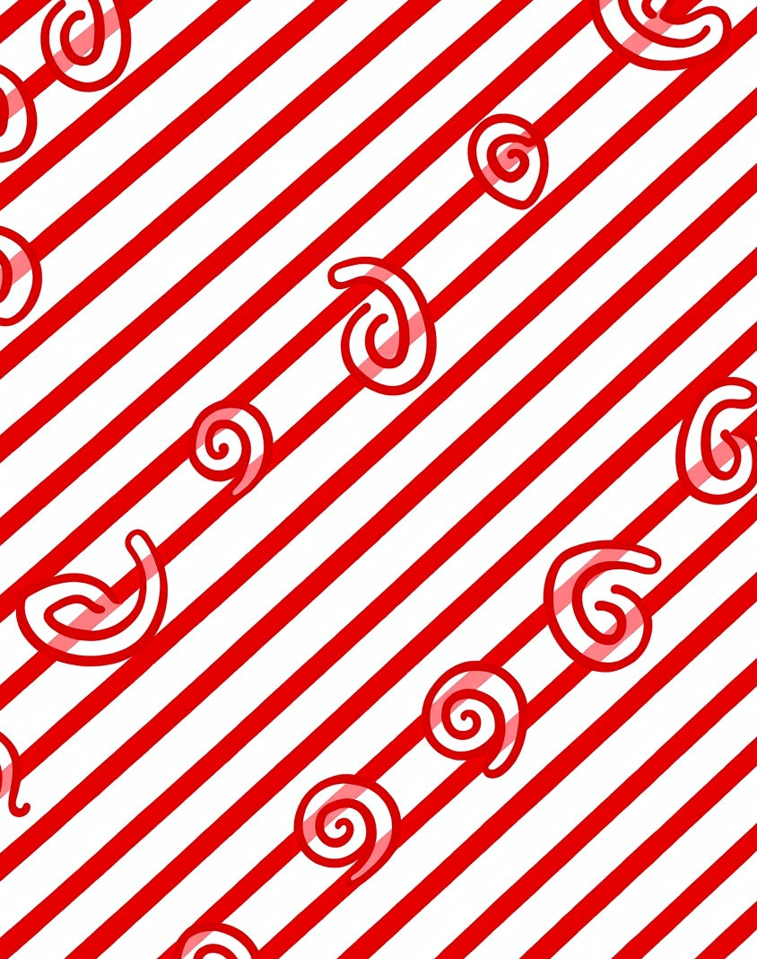 Bold Red Swirl Stripe Rug