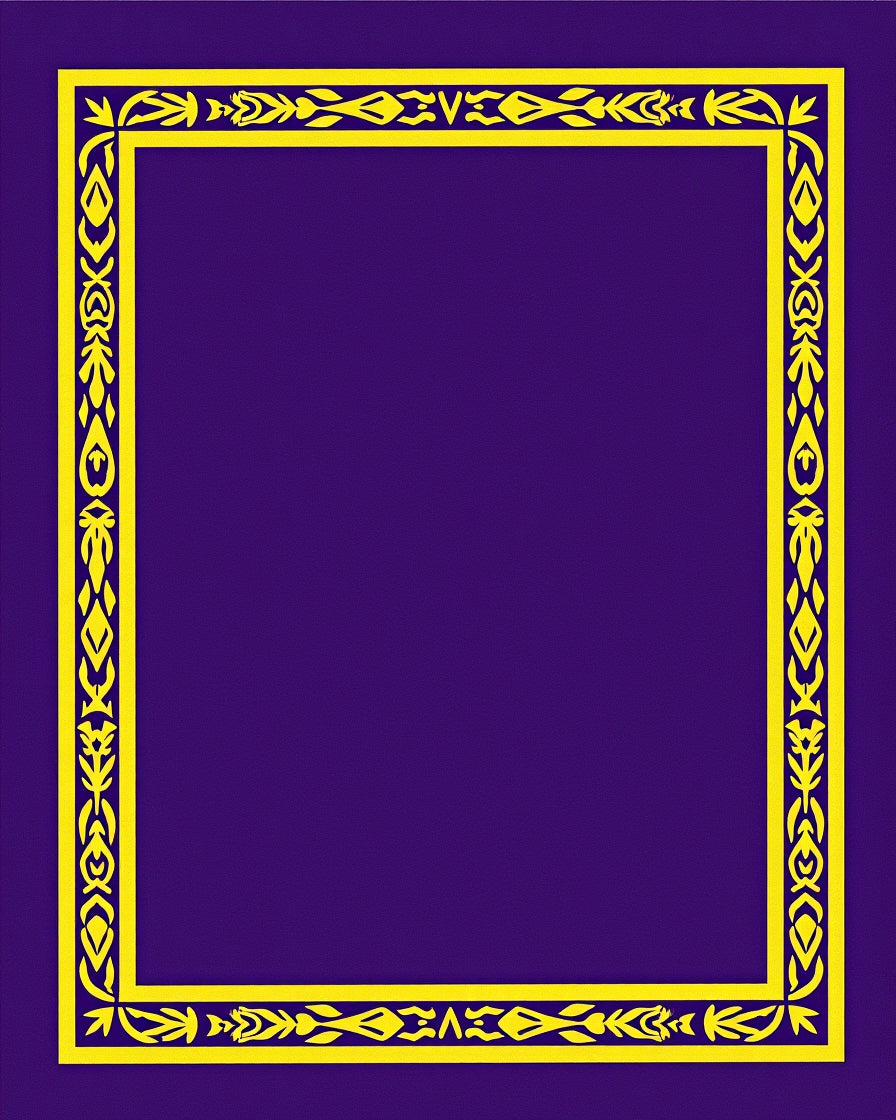 Royal Violet Yellow Ornate Border Rug