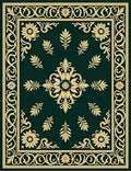 Emerald Gold Detailed Floral Medallion Rug