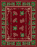 Crimson Poinsettia Ribbon Swirl Rug