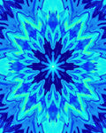 Vibrant Blue Teal Radial Bloom Rug
