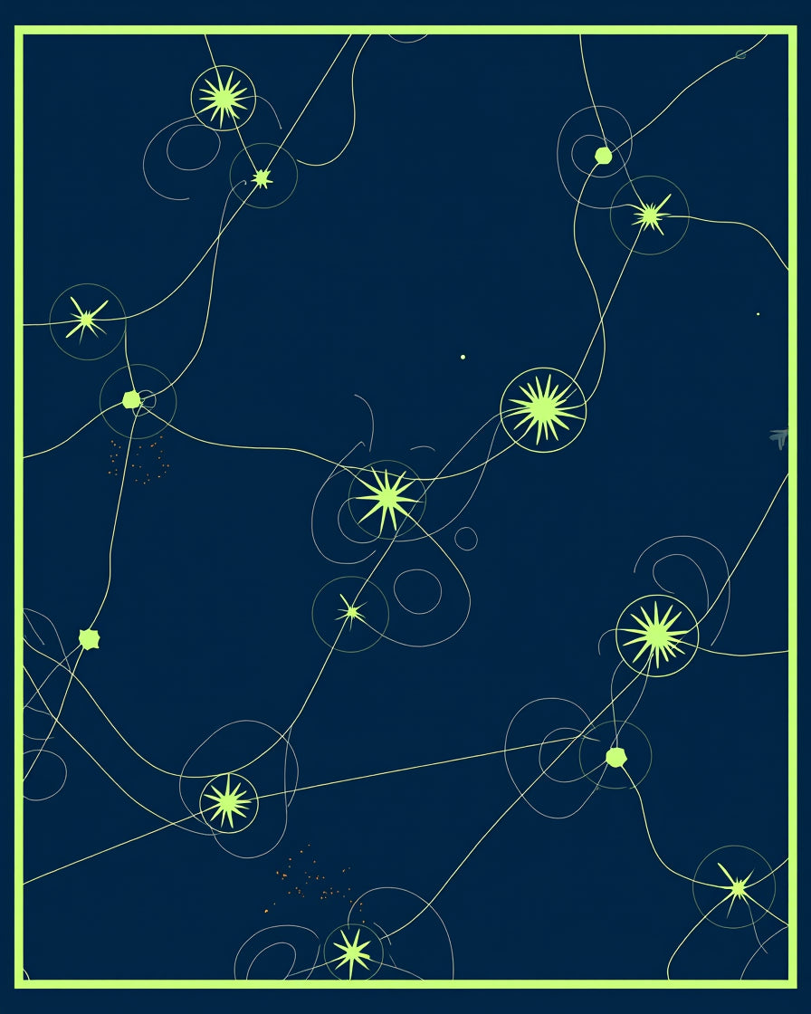 Celestial lime abstract star cluster Rug
