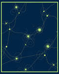 Celestial lime abstract star cluster Rug