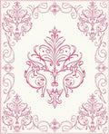 Ornate Pink Floral Damask Rug