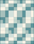 Aqua Teal And Cream Blocks Rug