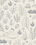 Botanical Sketch Collection With Slate Accents Rug