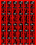 Bold Red Bold Numbers Rug