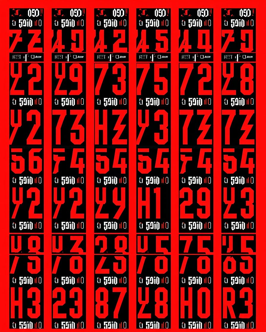 Bold Red Bold Numbers Rug