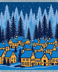 Midnight Forest Village Scene Rug