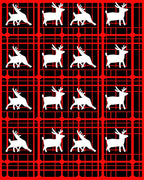 Retro Scarlet Deer Plaid Rug