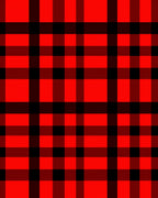 Bold Red Black Plaid Stripes Rug