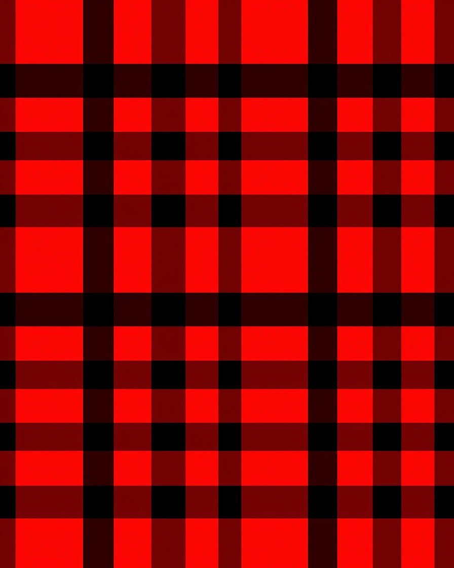 Bold Red Black Plaid Stripes Rug