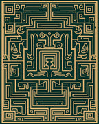 Ancient Gold Forest Labyrinth Rug