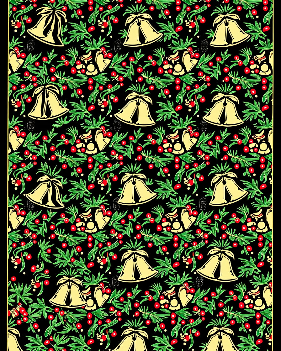 Golden Bells Festive Holly Berry Rug