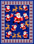 Cheerful Santa Claus Reindeer Christmas Rug