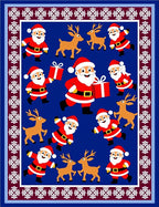 Cheerful Santa Claus Reindeer Christmas Rug