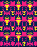 Vibrant Yellow Pink Geometric Abstract Rug
