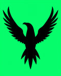 Bold Black Eagle Vivid Green Background Rug