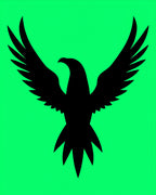 Bold Black Eagle Vivid Green Background Rug