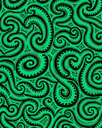 Vibrant Green Swirl Paisley Rug