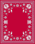 Crimson Floral Camper Van Border Rug