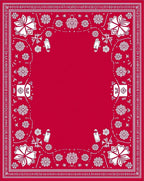 Crimson Floral Camper Van Border Rug