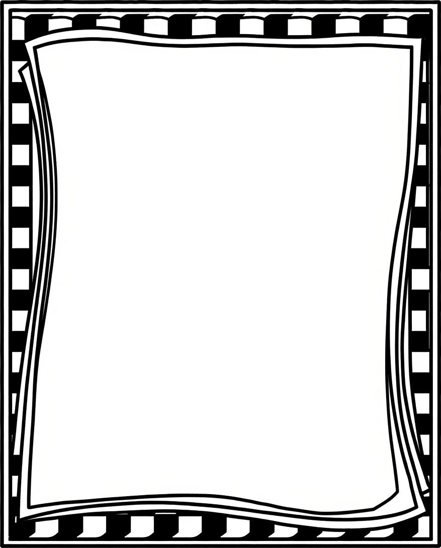 Monochromatic Checkerboard Wave Border Rug