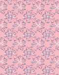 Pink Blue Sketchy Floral Bloom Rug