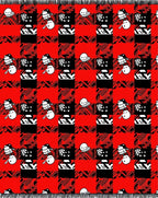 Red Black Buffalo Snowman Collage Rug