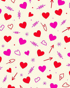 Sweet Hearts Red Pink Sprinkle Hearts Rug