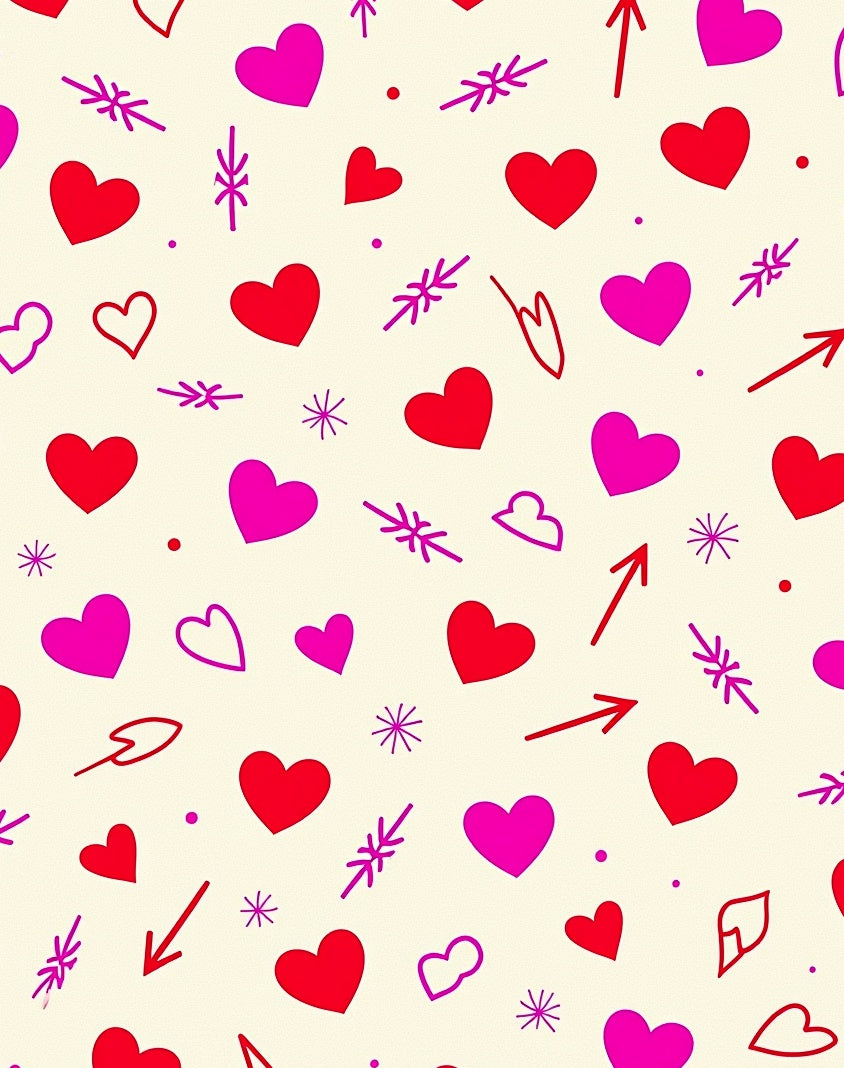 Sweet Hearts Red Pink Sprinkle Hearts Rug