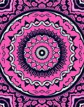 Vibrant Pink Starburst Mandala Rug