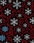 Red Swirl Snowflake Snowfall Rug