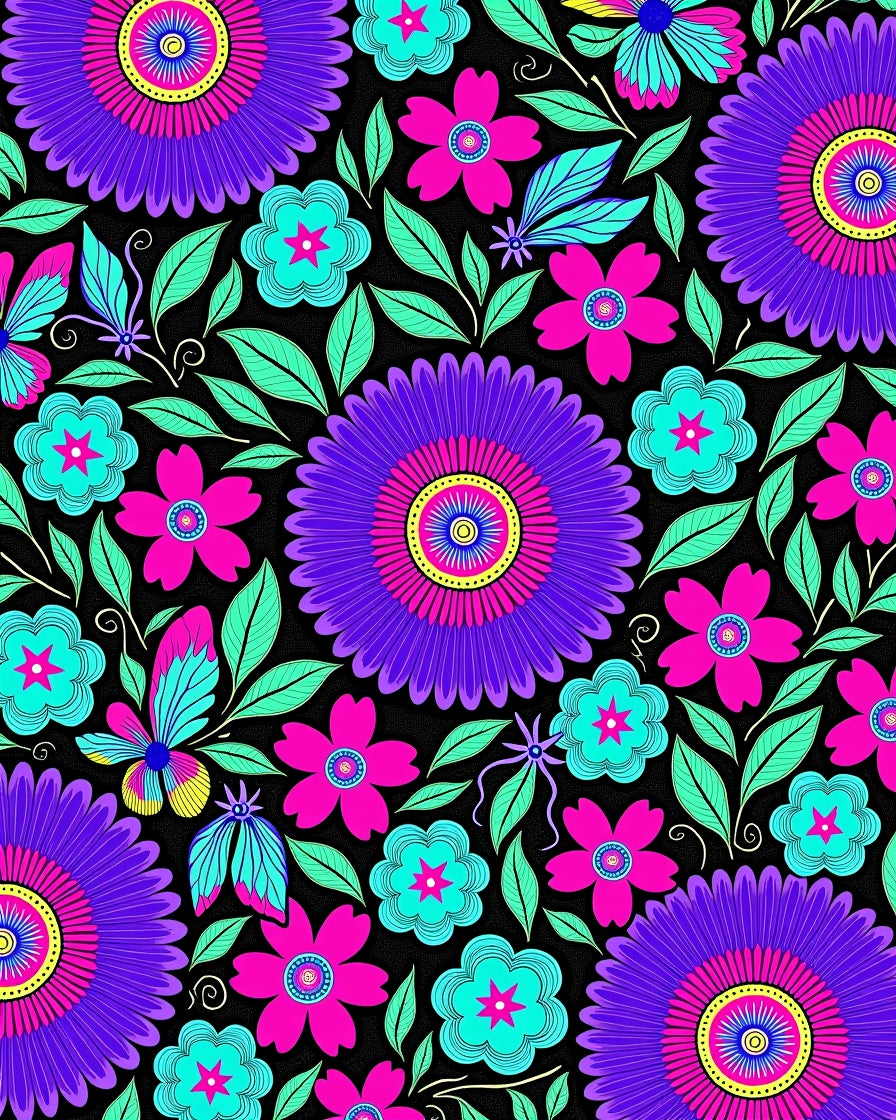 Vibrant Purple Daisy Garden Rug