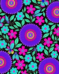 Vibrant Purple Daisy Garden Rug