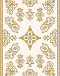 Ornate Golden Floral Border Medallion Rug