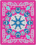 Hot Pink Blue Floral Symmetry Rug