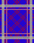 Bold Red Plaid Bordered Azure Rug