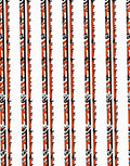 Bold Orange White Vertical Stripe Rug