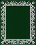 Elegant Emerald Green Floral Border Rug