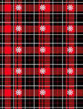 Red Black Plaid Snowflake Garland Rug